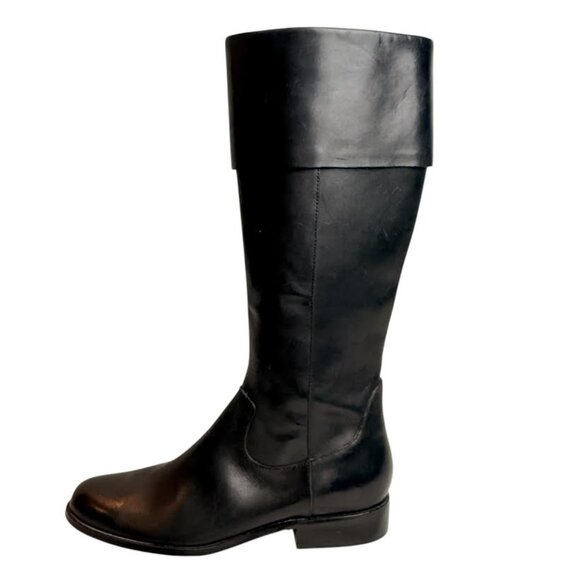 Anne Klein Maemmie Black Leather Tall Riding Equestrian Classic Boots 7.5M - Picture 7 of 13